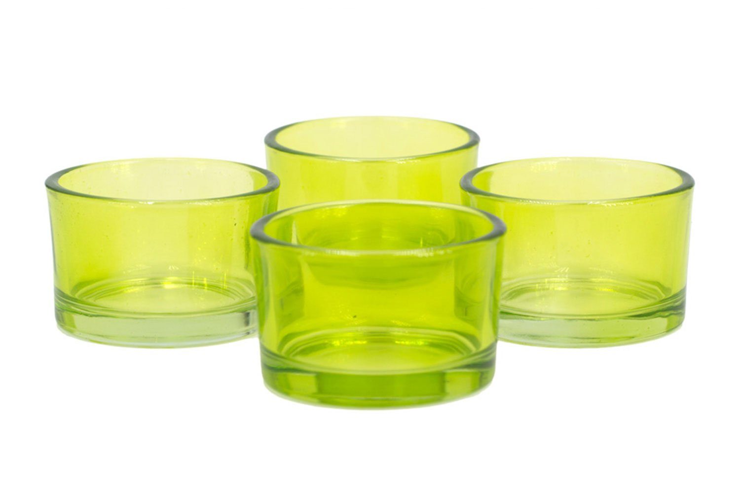 lindgrün Teelichthalter, hellgrün klein / 51x33mm Teelichtgläser maigrün Creativery / 4er Set