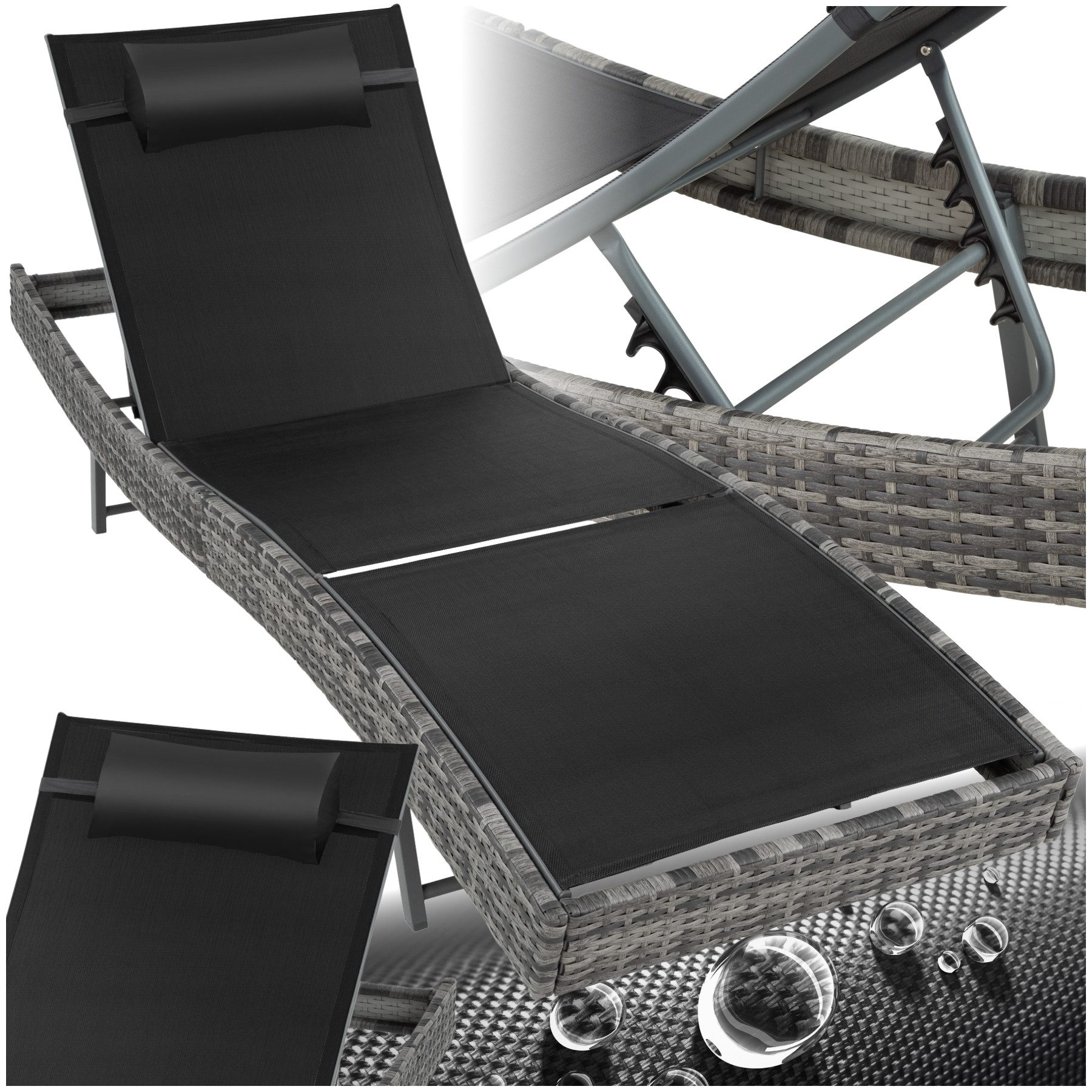 tectake Gartenliege Rattan Sonnenliege, 1 St., günstig online kaufen