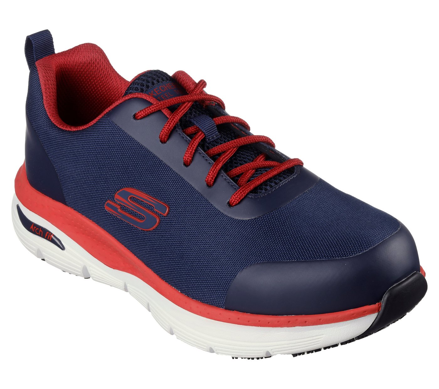Skechers Arbeitsschuhe Herren S3 SRC ESD - Arch Fit Sr Ringstap Sneaker Sicherheitsschuh Herausnehmbare Innensohle - Fußgewölbeunterstützung, EN ISO 20345-2011