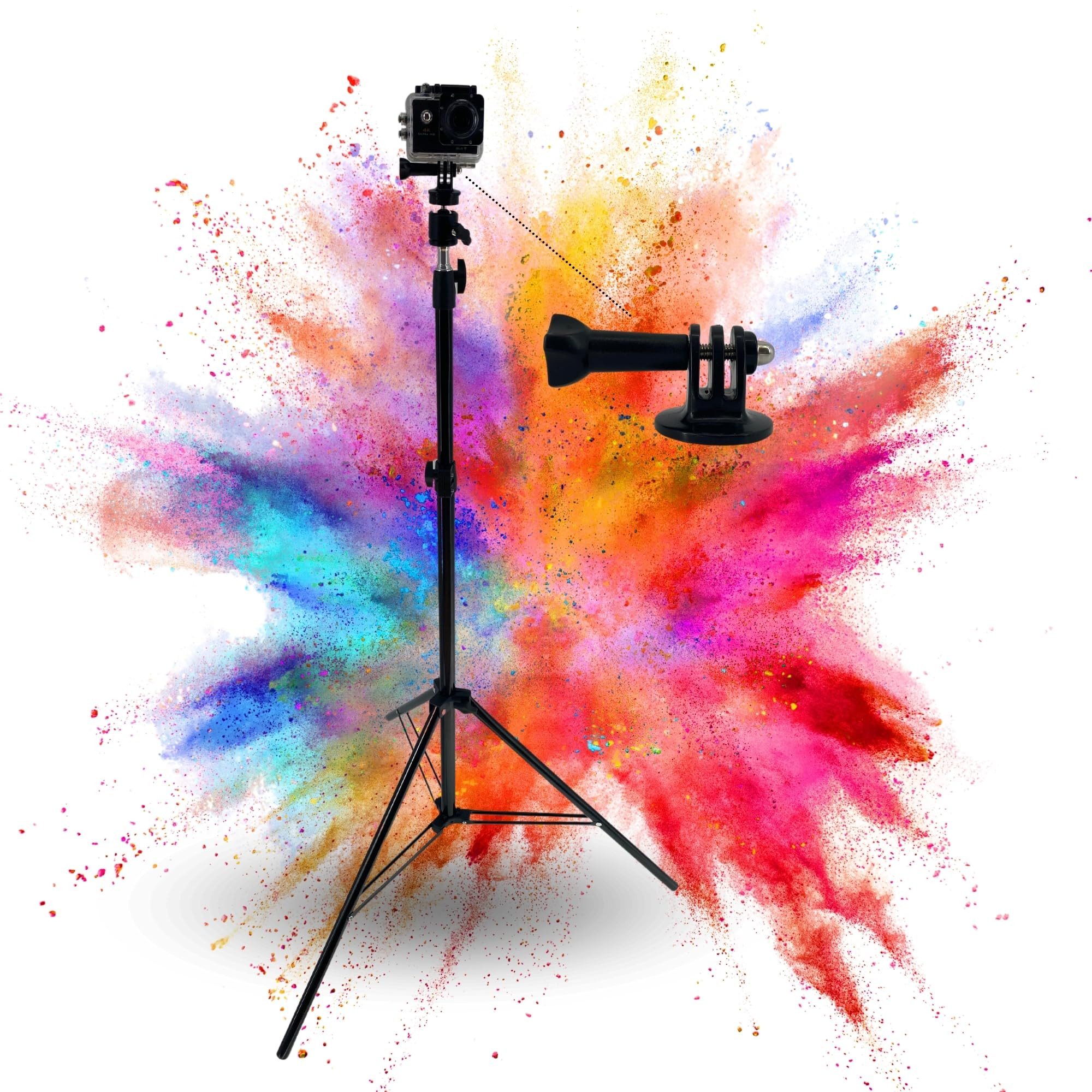 TronicXL 2m Stativ für Actioncam 210cm für DJI Osmo GoPro Hero Hero+ Ständer Stativhalterung (Kugelkopf)