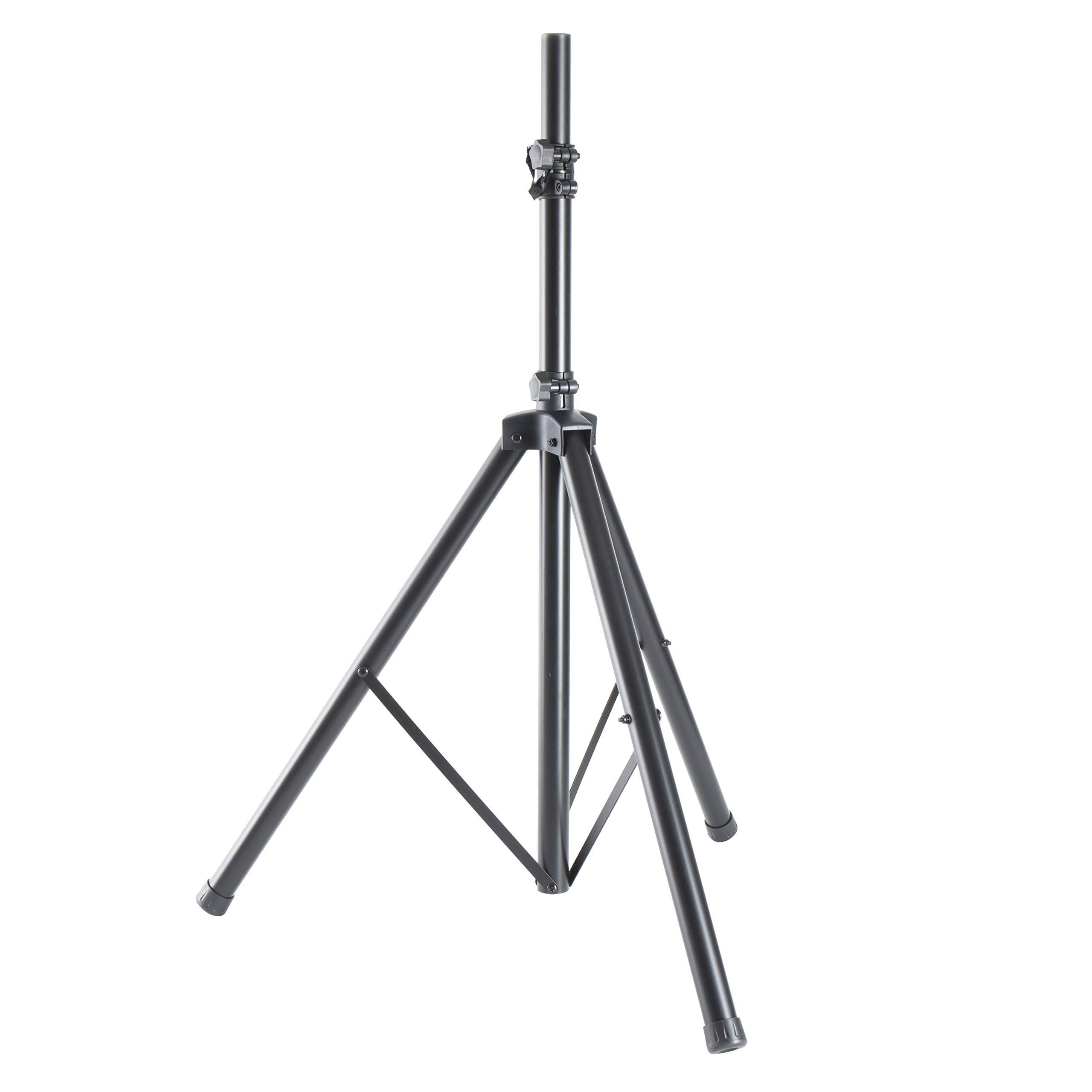 MUSIC STORE Lautsprecherständer, (Box-1 MKII Stahl Lautsprecherstativ - Höhenverstellbar 125-195 cm Max Belastbarkeit 30Kg Robust Leicht Schwarz Pulverbeschichtet - Ideal für Sicheren Boxenstand, Lautsprecher Stative, Boxenständer, Lautsprecherstativ, höhenverstellbar, robust)