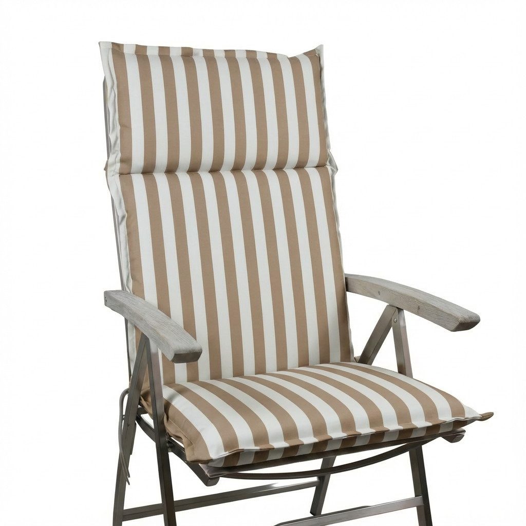 Rübeling Hochlehnerauflage Sunbrella Hemp Stripe, Reißverschluss-Kissen