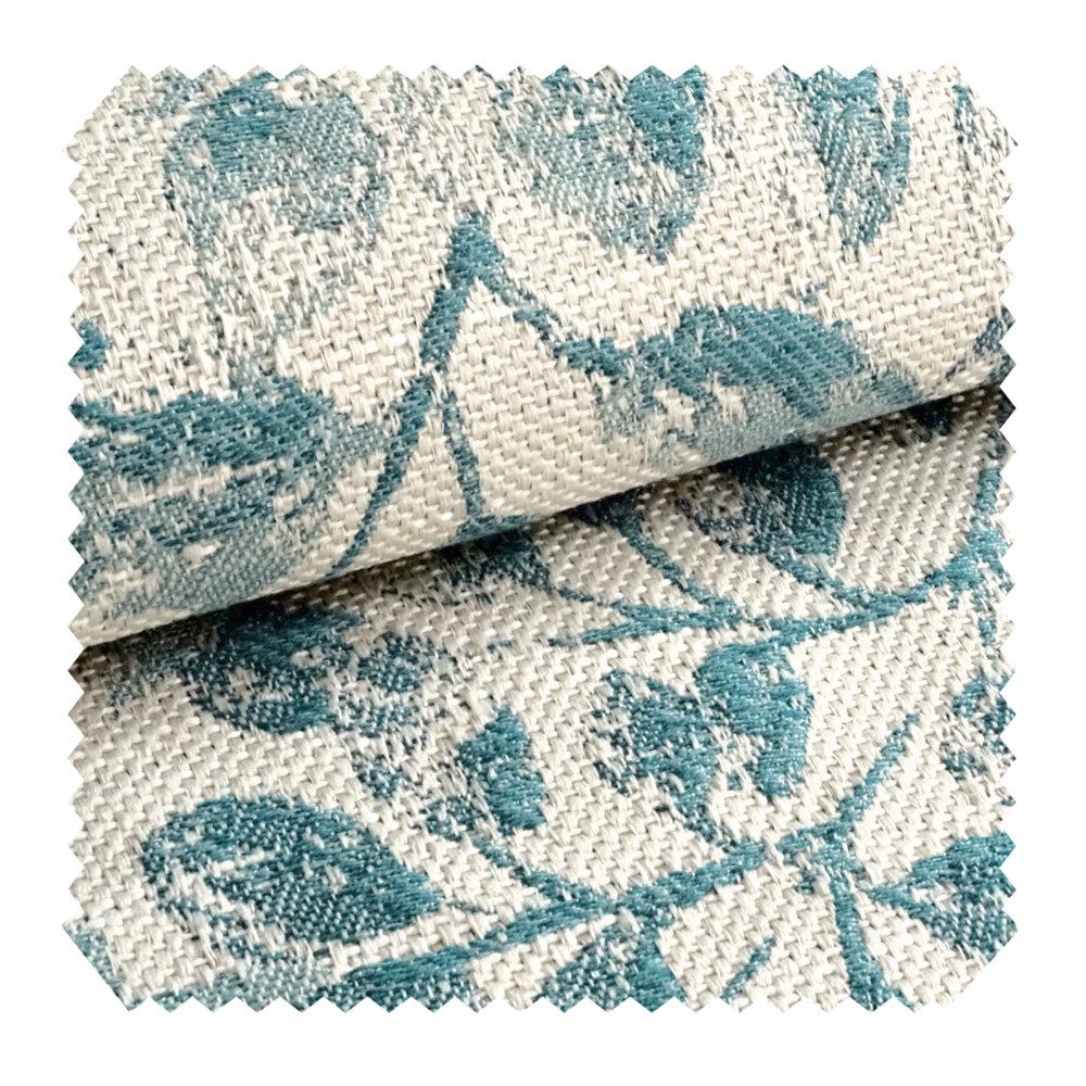 novely® Stoff exquisit FLORENZ Polsterstoff im Leinen-Look - Blumenmuster, Schwer Entzündbar, Robust, Abriebfest, Meterware, 1lfm