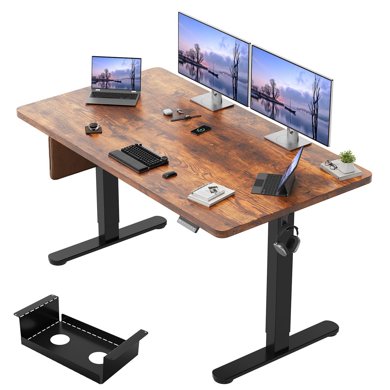 HOMALL Schreibtisch Höhenverstellbarer Schreibtisch mit 4-stufiger Höhenspe günstig online kaufen