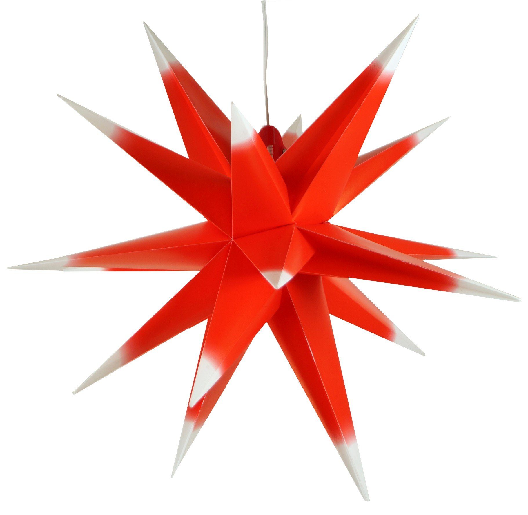 Kaspar, Leuchtmittel rot/weiß Außenstern LED-Stern Weihnachtsstern,.., 55 außen inklusive Guru-Shop 230V 3D für E14 cm, Ø