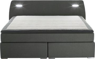 ATLANTIC home collection Boxspringbett REX LED, inklusive LED-Beleuchtung und Topper