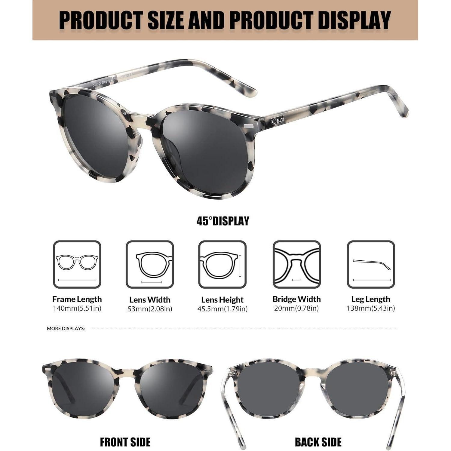 LuxusKollektion Retrosonnenbrille DUCO Retro Polarisierte Damen Sonnenbrille UV400 Schutz Leichtgewicht