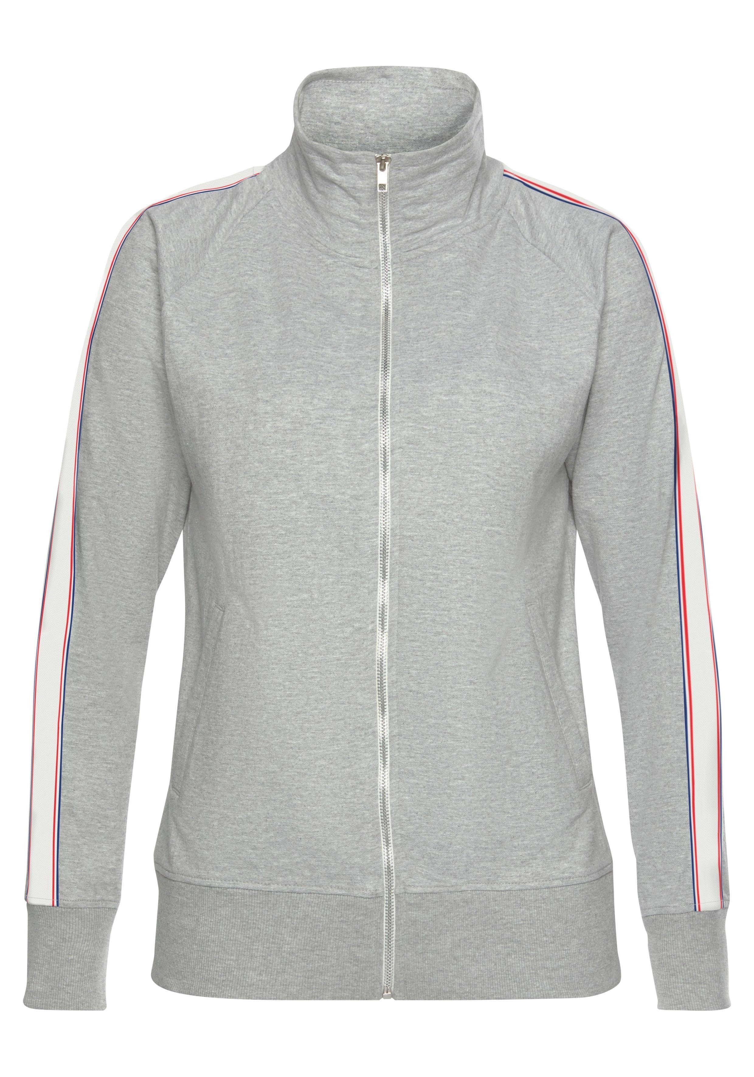 H.I.S Sweatjacke mit gestreiftem Tape an den Ärmeln, Loungewear, Loungeanzug. € 29,99
