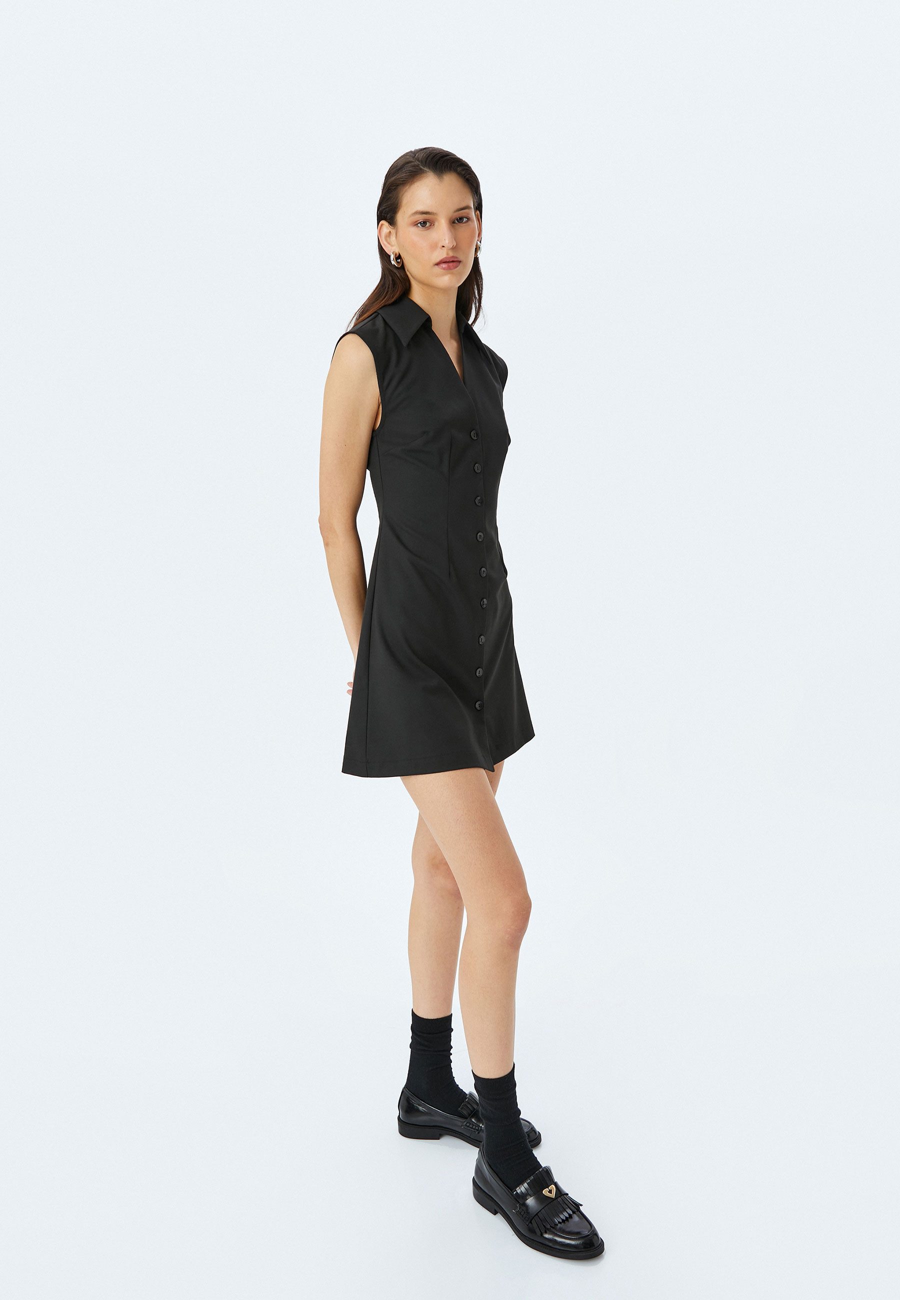 Koton Hemdblusenkleid Koton Ärmelloses A-Linien-Hemdkleid