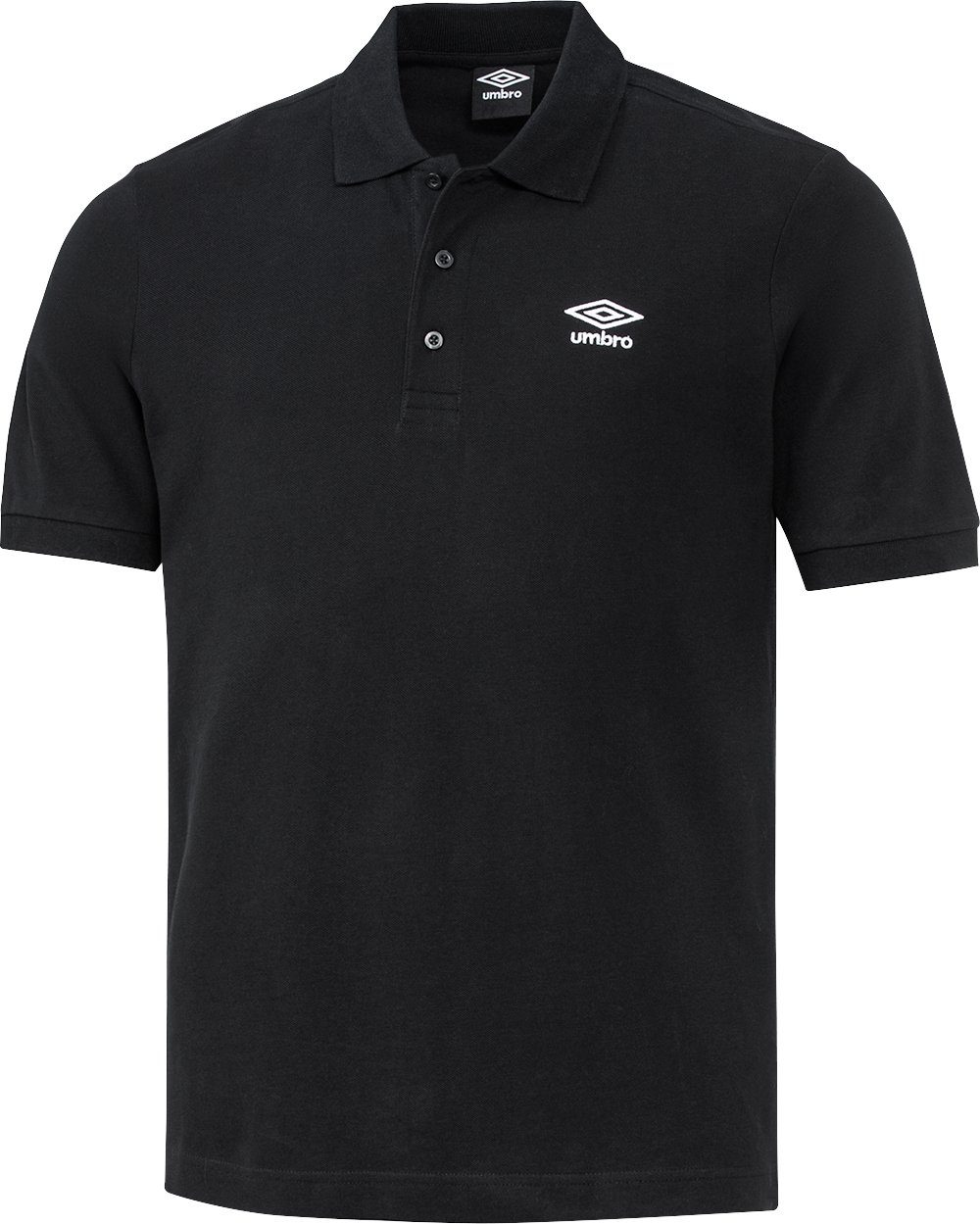 Umbro Poloshirt körniges Piqué-Gewebe aus Baumwolle schwarz