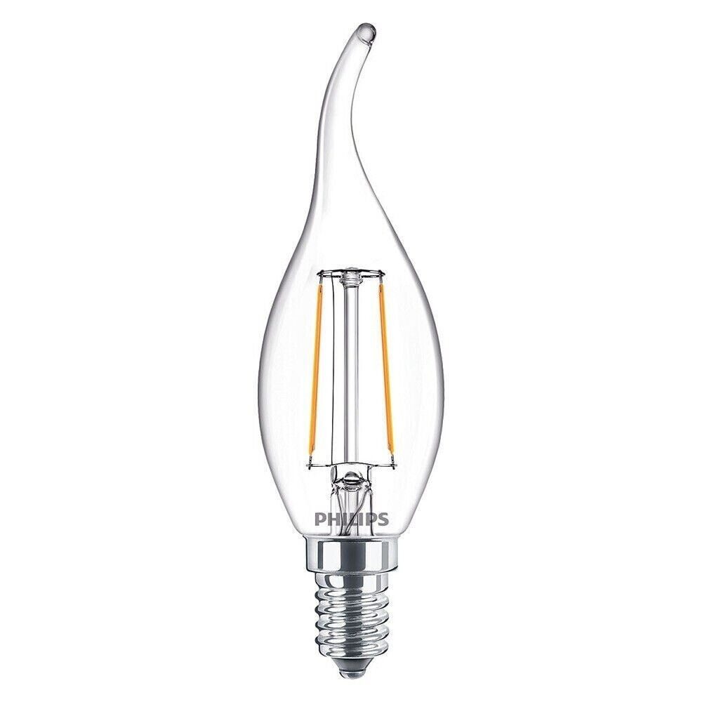 Philips LED-Leuchtmittel Philips LED E14 Kerze Windstoß Filament 2W=25W 250 günstig online kaufen