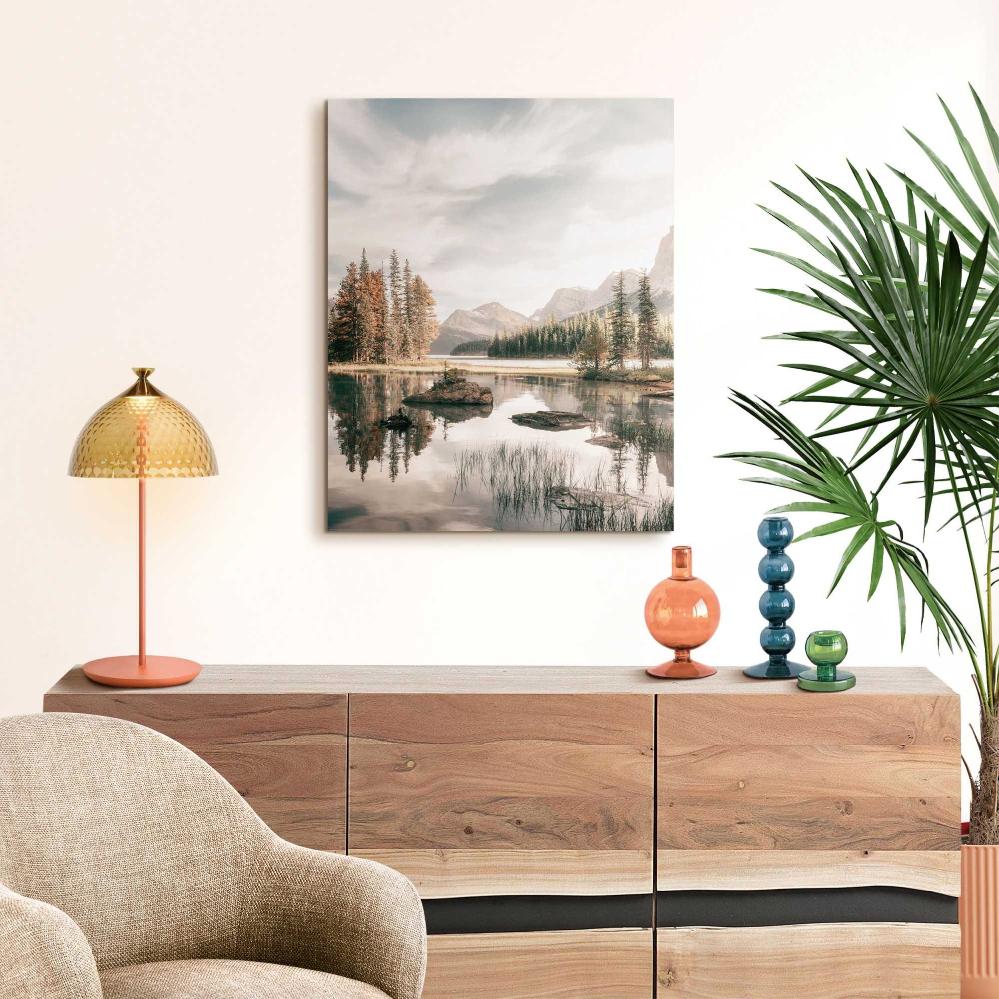 Reinders! Deco-Panel Berge am Wasser, Natur (1 St), Hobbyraum - Grün - MDF - Berge - 60x90 cm