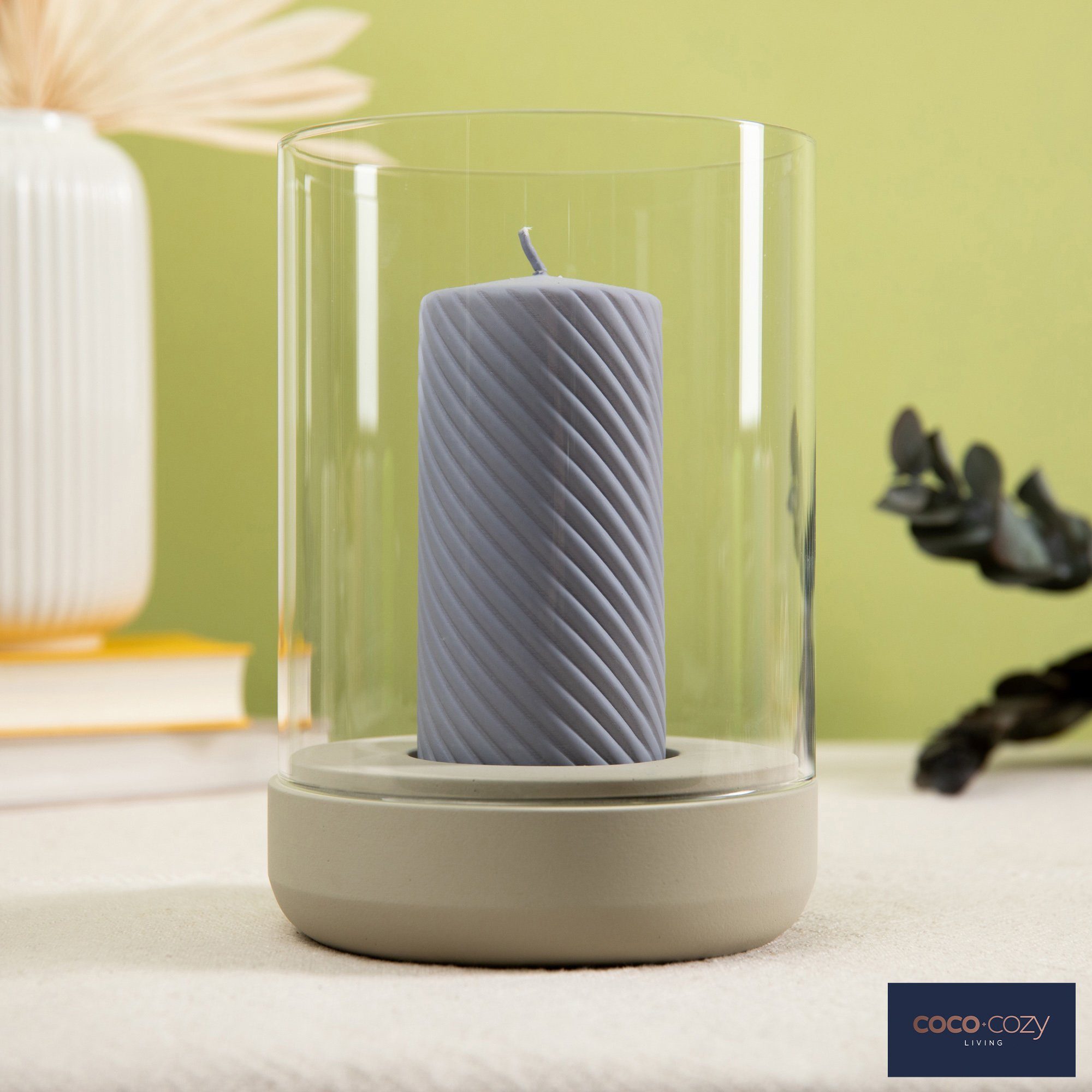 coco+cozy Stumpenkerze Stumpenkerzen Carla - grau, günstig online kaufen