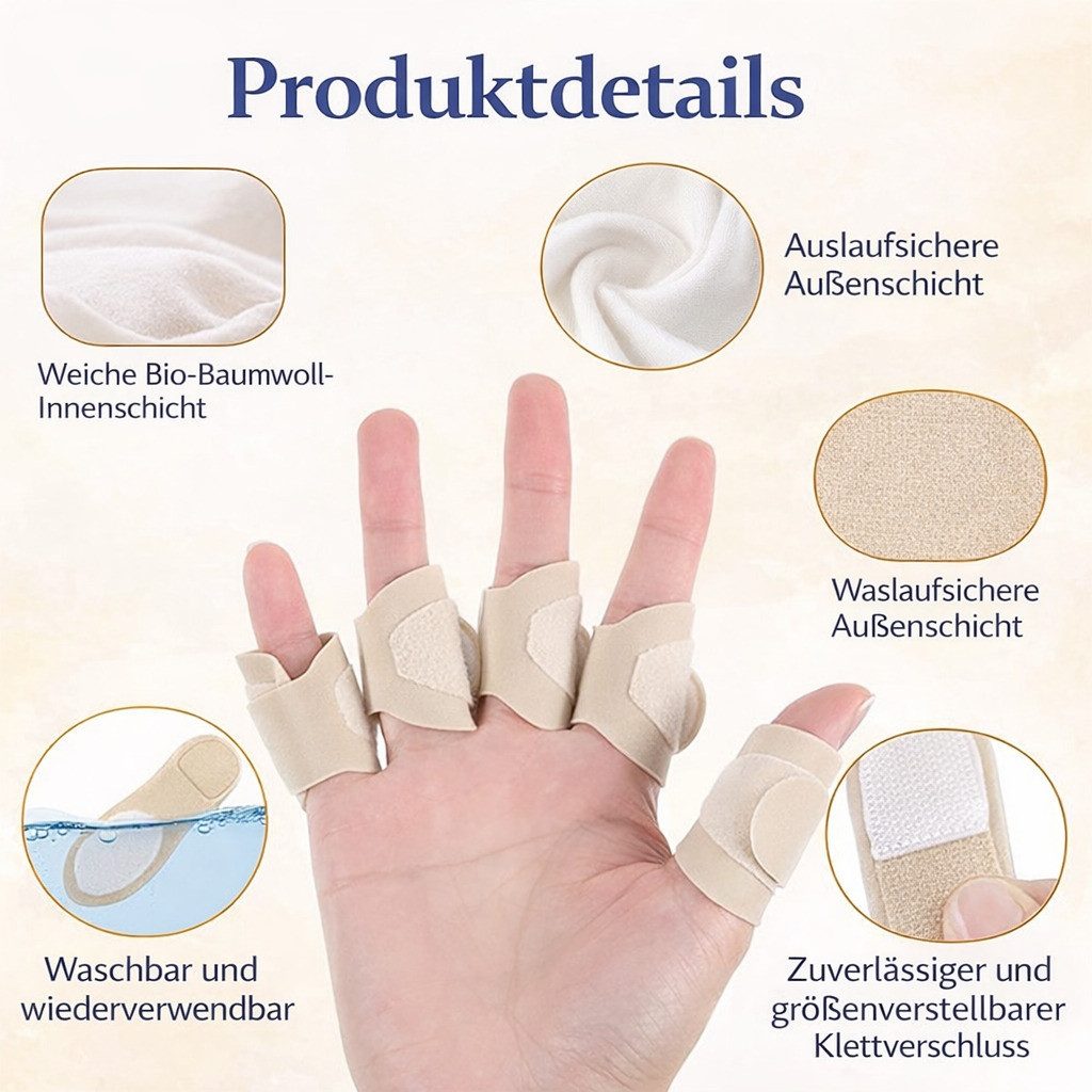 COOL-i ® Fingerbandage Fingerbandage 10er Set, verstellbare Fingerwickel aus Baumwolle, weich & wiederverwendbar, für Alltag & Pflege