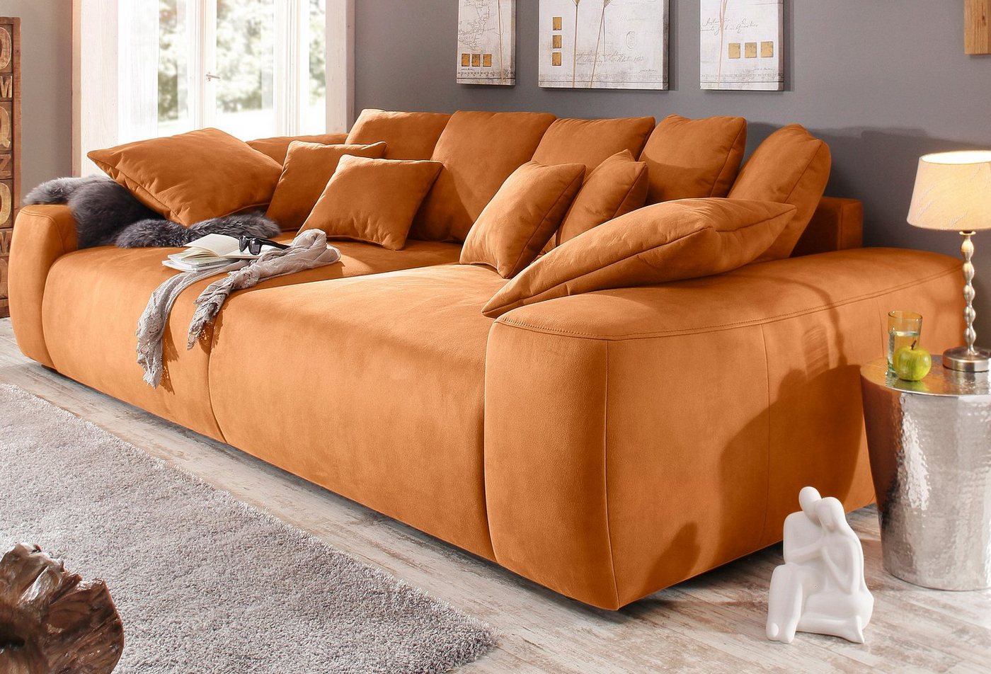 Home affaire Big-Sofa, Breite 302 cm, Lounge Sofa mit vielen losen Kissen-HomeTrends