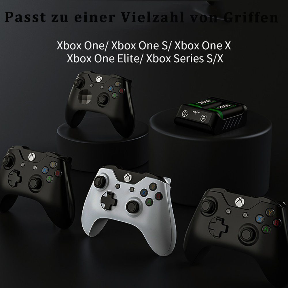 für ladende mit Contoller Akkus, Zubehor Controller, X&S One/Series Xbox Ladegerät) für Xbox Akku 2650mAh, (Schnell Tadow