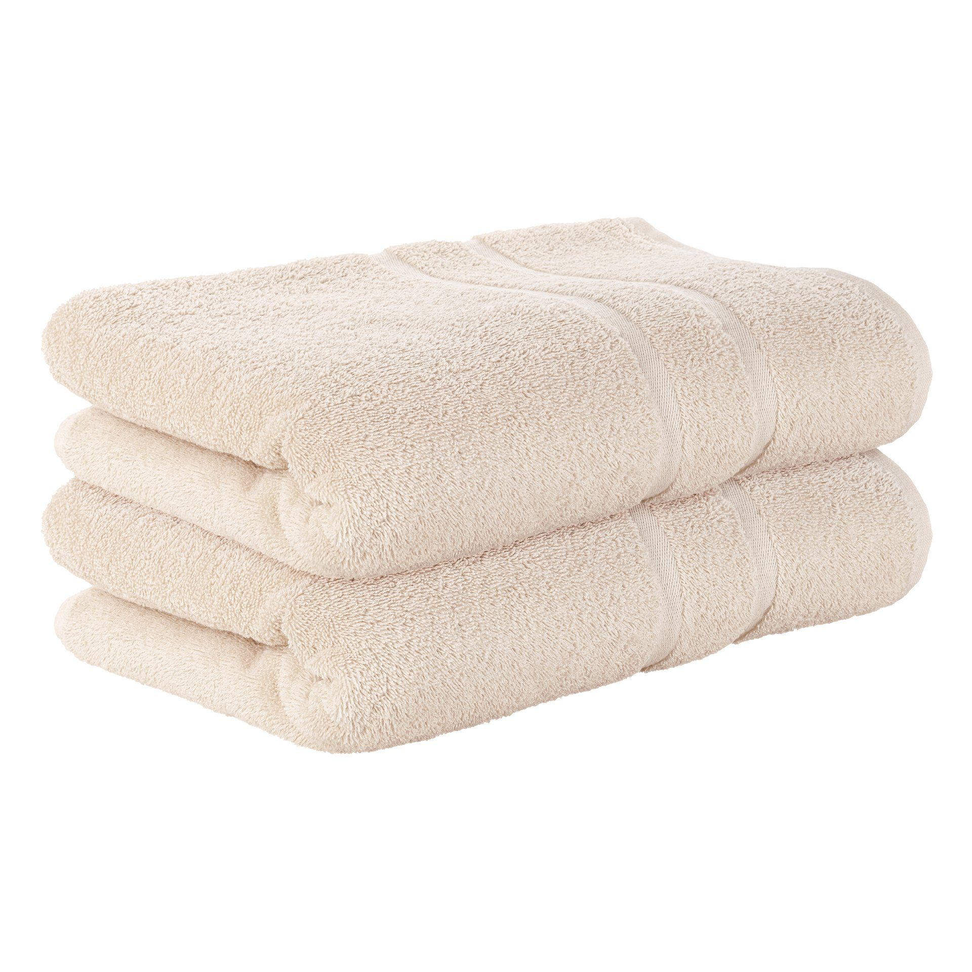 StickandShine Handtuch 500GSM 2er 100% Handtuch (2 Baumwolle 50x100 in Premium Stück), Frottee Frottee Baumwolle 500g/m² aus Set Creme 100% cm
