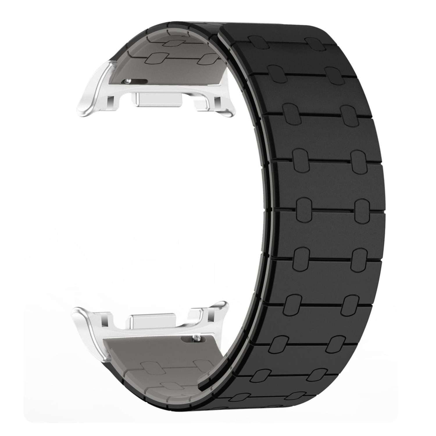 Wigento Smartwatch-Armband Magnetisch Silikon für Samsung Galaxy Watch 9 / 8 8 Classic Two Color, Flexibel, Hautfreundlich, Bequem, Leicht, Stilvoll – Bild 2 von 3