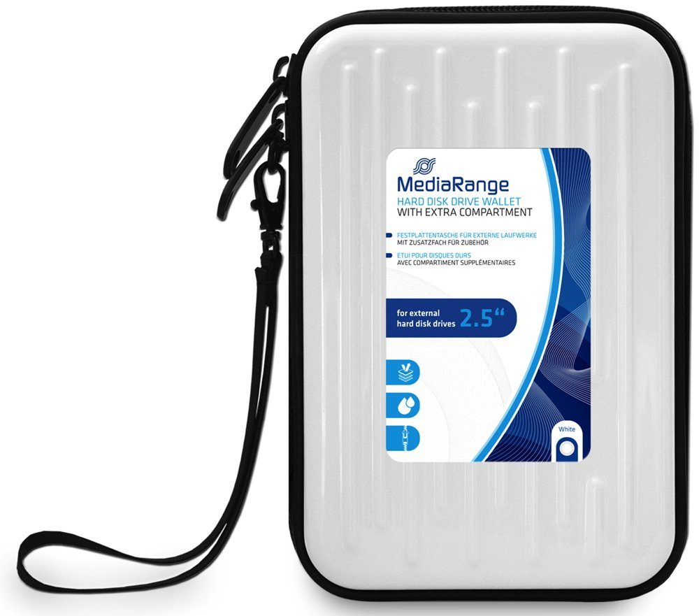 Mediarange Festplattentasche Mediarange 1x weiß 2,5 Zoll externe Festplattentasche für Festplatte