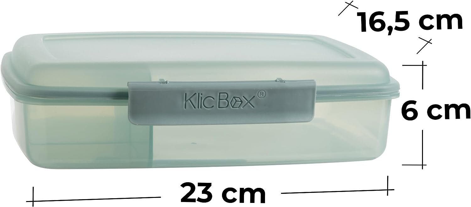 Centi Lunchbox Brotdose Kinder mit Fächer, Lunchbox für Kinder und Erwachsene, Kunststoff, (3er Set), mit stabilen Clickverschluss und Scharnier, effektive Silicondichtung