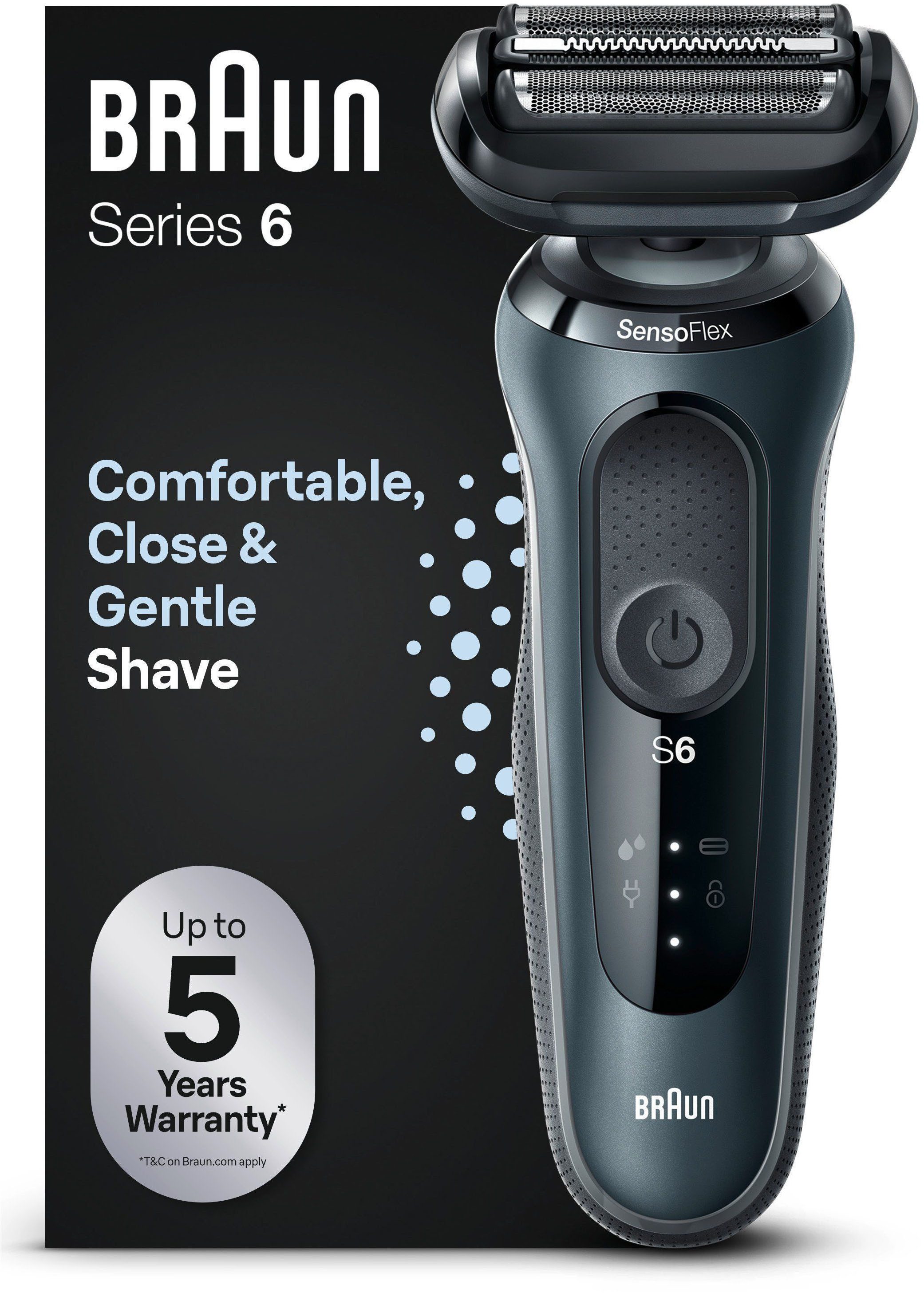 Braun Elektrorasierer Series 6 61-N1000s, Aufsätze: 1, SensoFlex, Wet&Dry