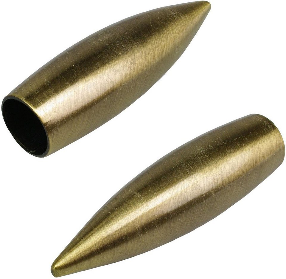 Gardinenstangen-Endstück Bullet, Liedeco, Gardinen, (Set, 2-St), für  Gardinenstangen Ø 16 mm