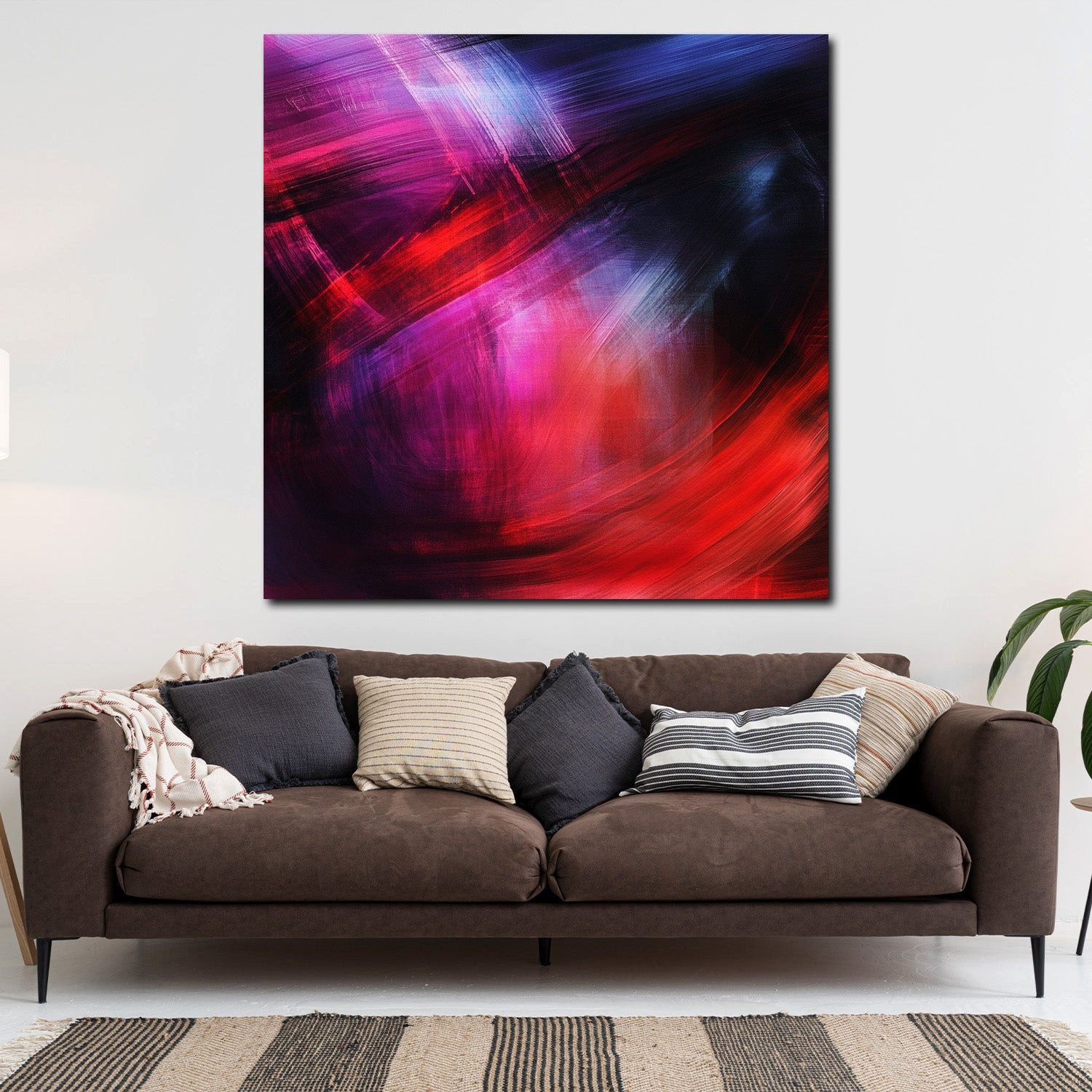 Artedinoi Leinwandbild Leuchtende Linien dunkel Leinwandbild Wandbild Kunstdruck XL Wanddeko, Leuchtende Linien auf Dunkel