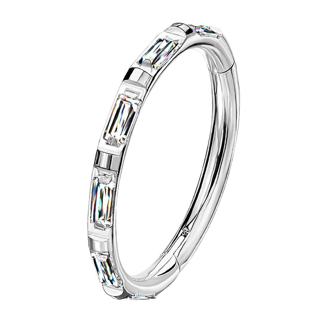 Nasenpiercing Piercing Nase Clicker rechteckige Kristalle