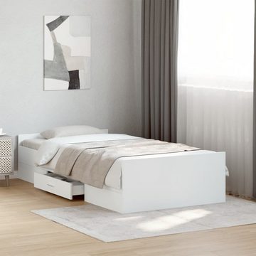 vidaXL Bett Bettgestell mit Schubladen Weiß 90x200 cm Holzwerkstoff