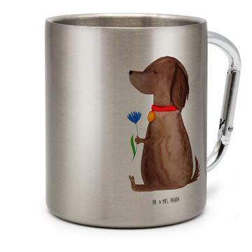 Mr. & Mrs. Panda Tasse Hund Blume - Transparent - Geschenk, Halsband, Hundebesitzer, Vierbei, Edelstahl, Einzigartiges Design