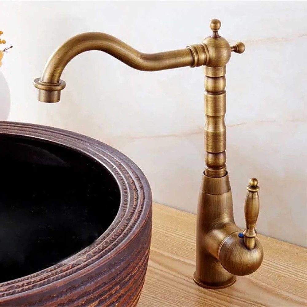 wohnwerk.idee Badarmatur Waschbeckenarmatur Wasserhahn Gold Schwarz günstig online kaufen