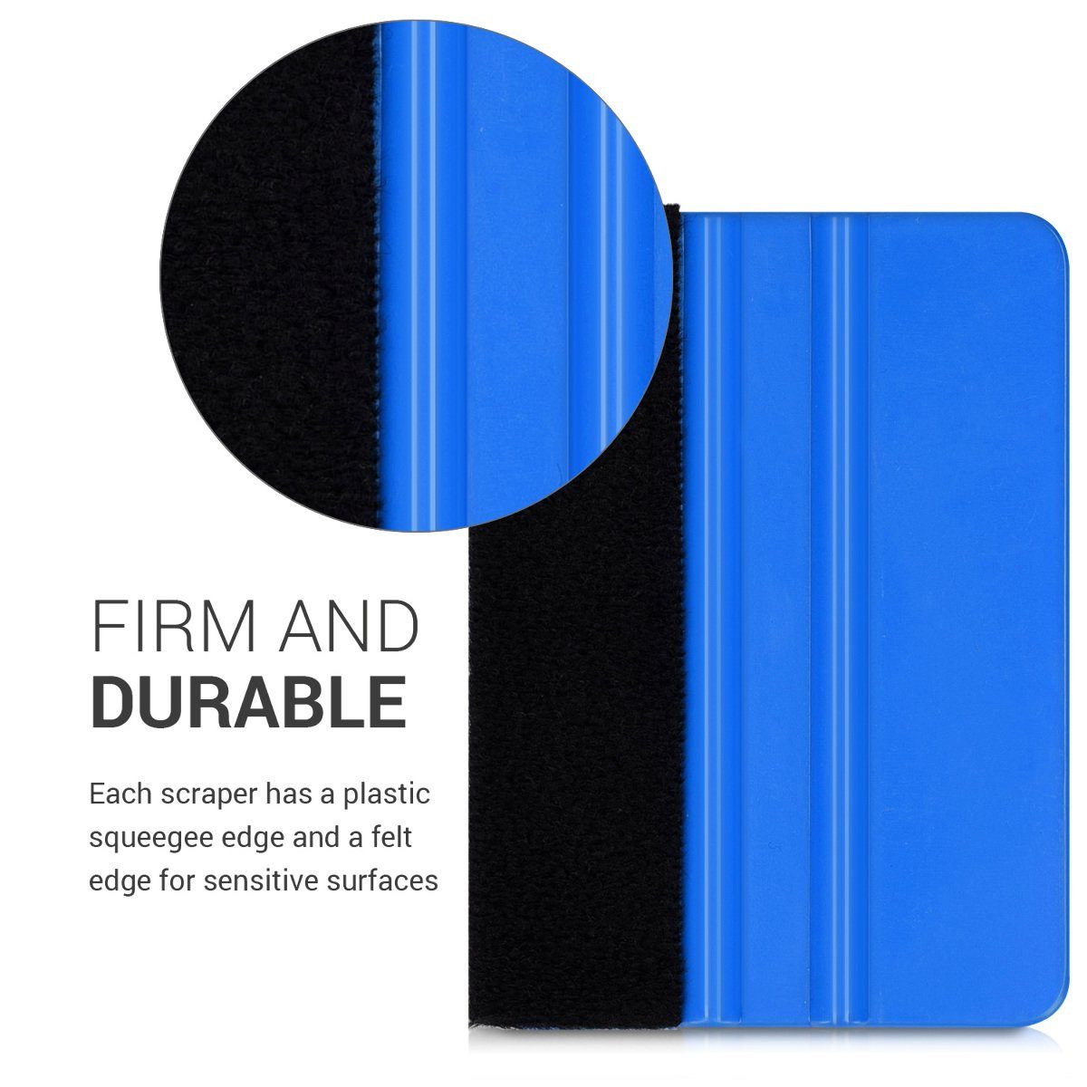 kwmobile Glasschaber Folienrakel Set mit Filzkante - 2x Rakel - Folierungswerkzeug Folienrakel mit Filzkante