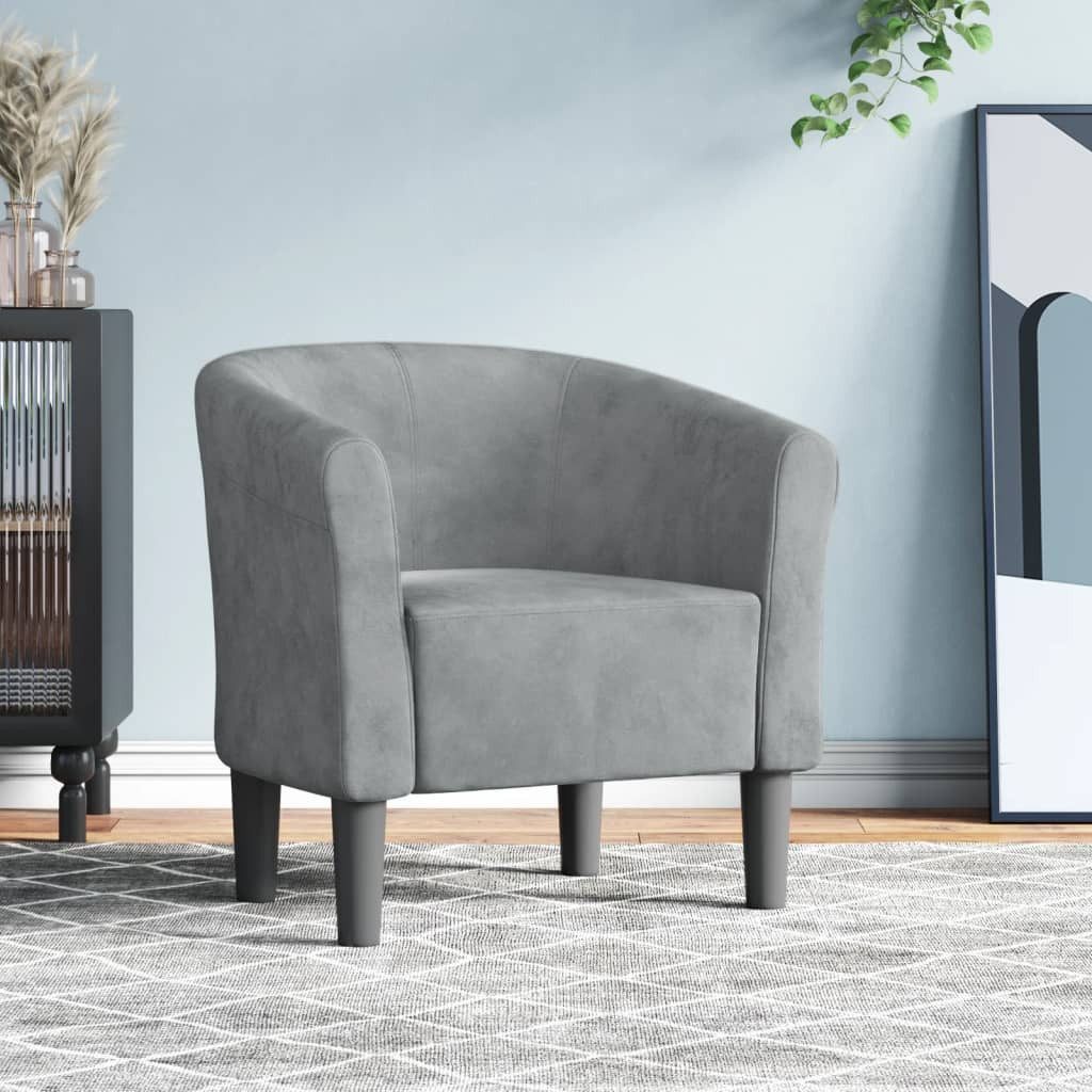 furnicato Cocktailsessel Moderner Clubsessel Dunkelgrau 70 x 56 x 68 cm mit Samtbezug und (1-St)