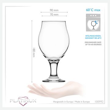 PLATINUX Bierglas Biertulpen, Glas, Biergläser 500ml (max. 560ml) Bierkrüge Pilsgläser Altbierglas