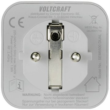 VOLTCRAFT Energiekostenmessgerät SEM6500 WiFi Energiekosten-Messgerät DUAL, inkl. Funksteckdose, Datenexport, Datenloggerfunktion