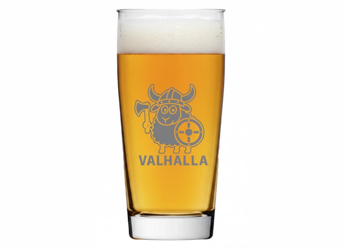 Valhalla Bierglas Valhalla Bierglas Gravur Wikinger 500ml – Ideal für gesellige Abende, 1-tlg., Glas, Atemberaubende Darstellung