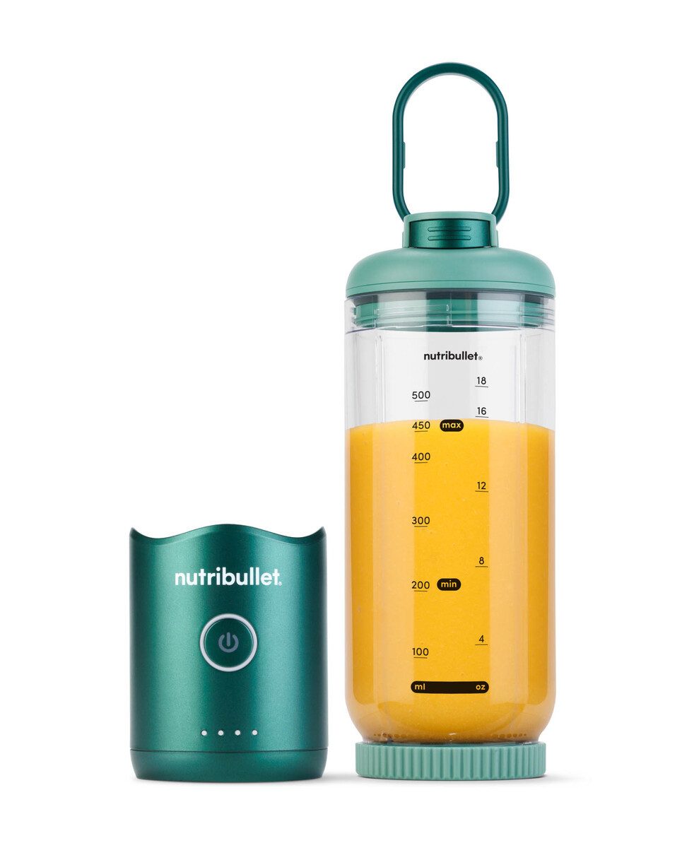 nutribullet Smoothie-Maker Flex NBP013GR - zerkleinert Eis & gefrorene Früchte, Grün, 590ml, BPA-frei mit Trinkdeckel, USB-C & Trageschlaufe, 15+ Mixzyklen