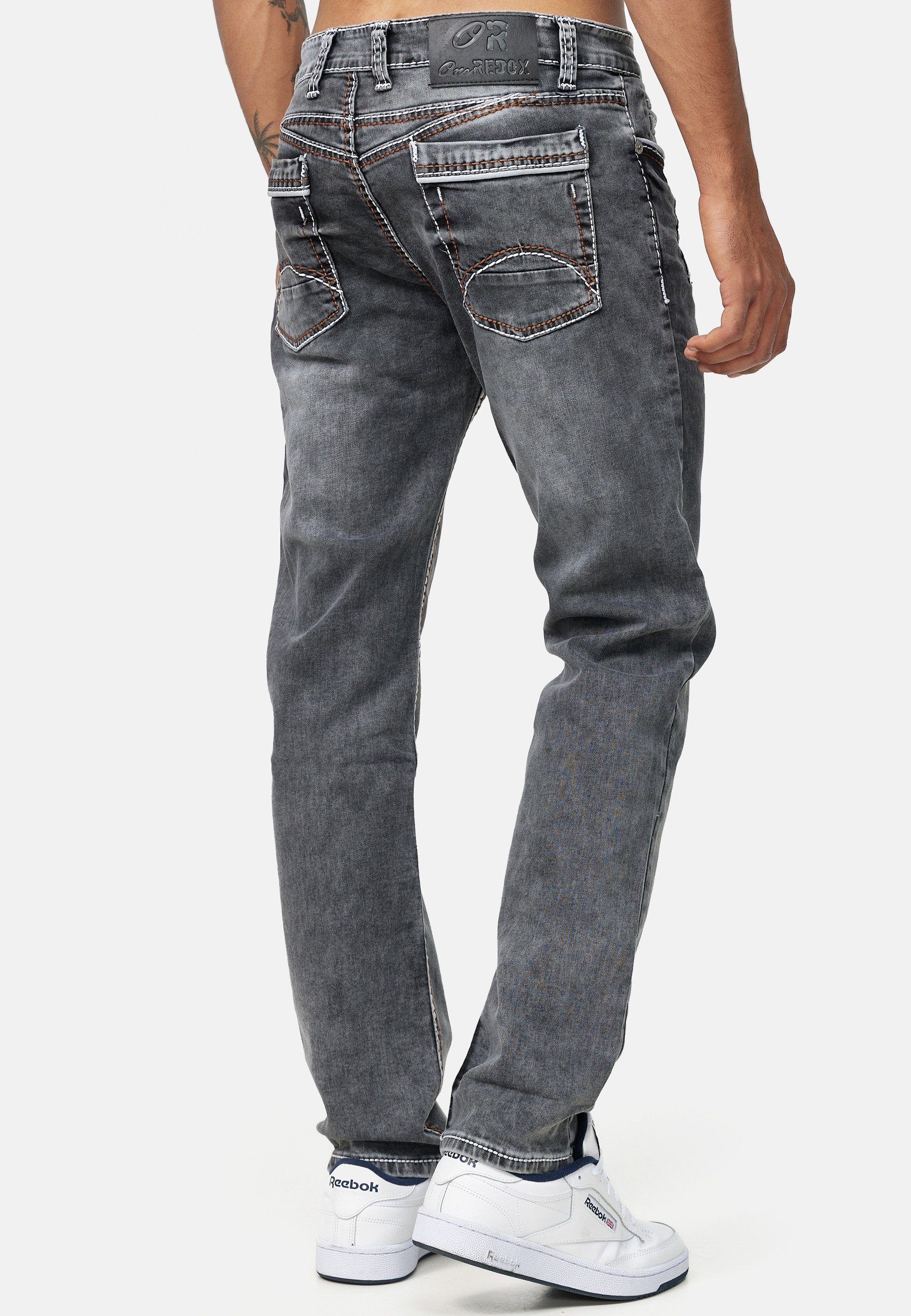 J-3211 Code47 Light Herren Jeans Regular-fit-Jeans Grey Code47