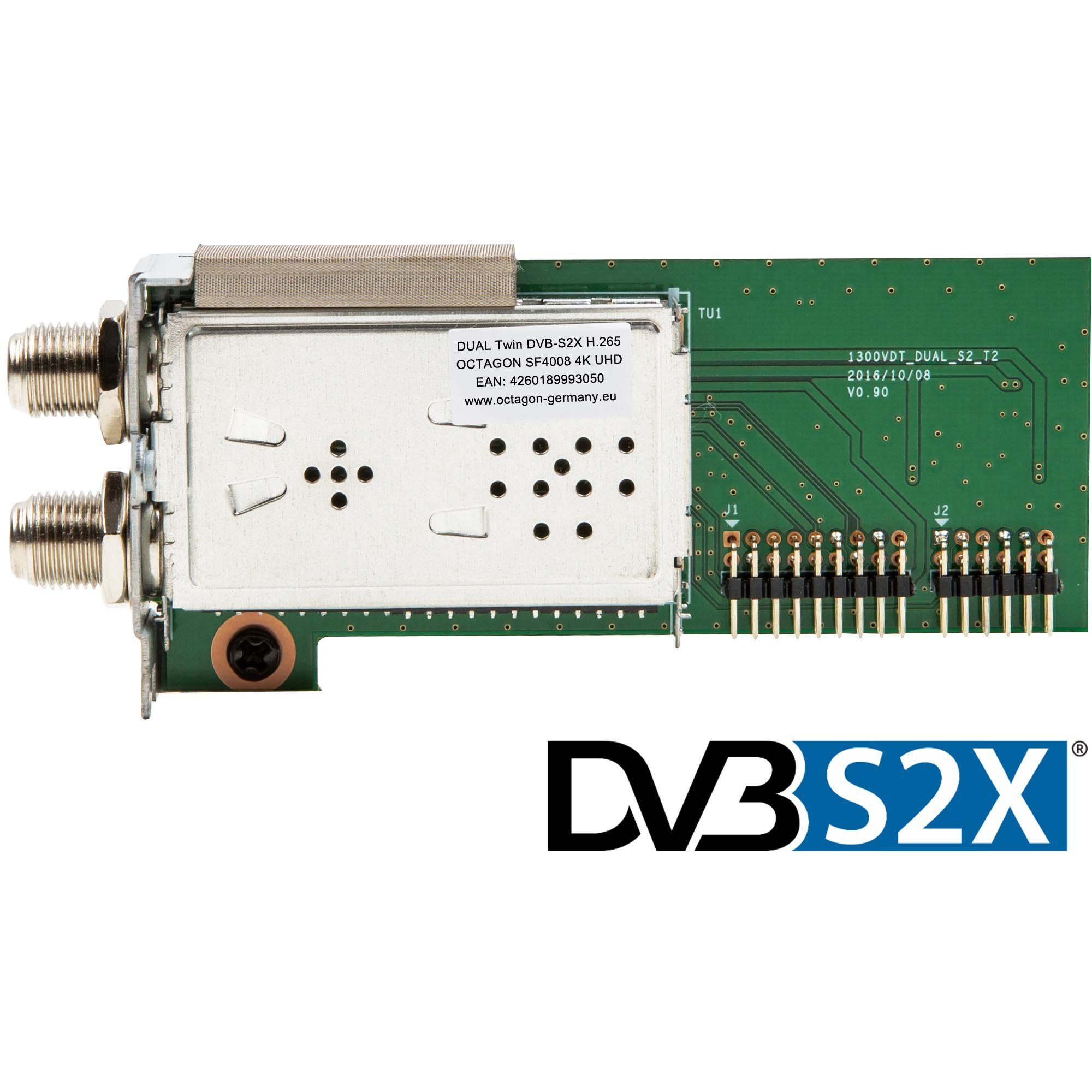 OCTAGON DUAL Twin DVB-S2X Tuner für Octagon SF4008 4K UHD SAT-Receiver