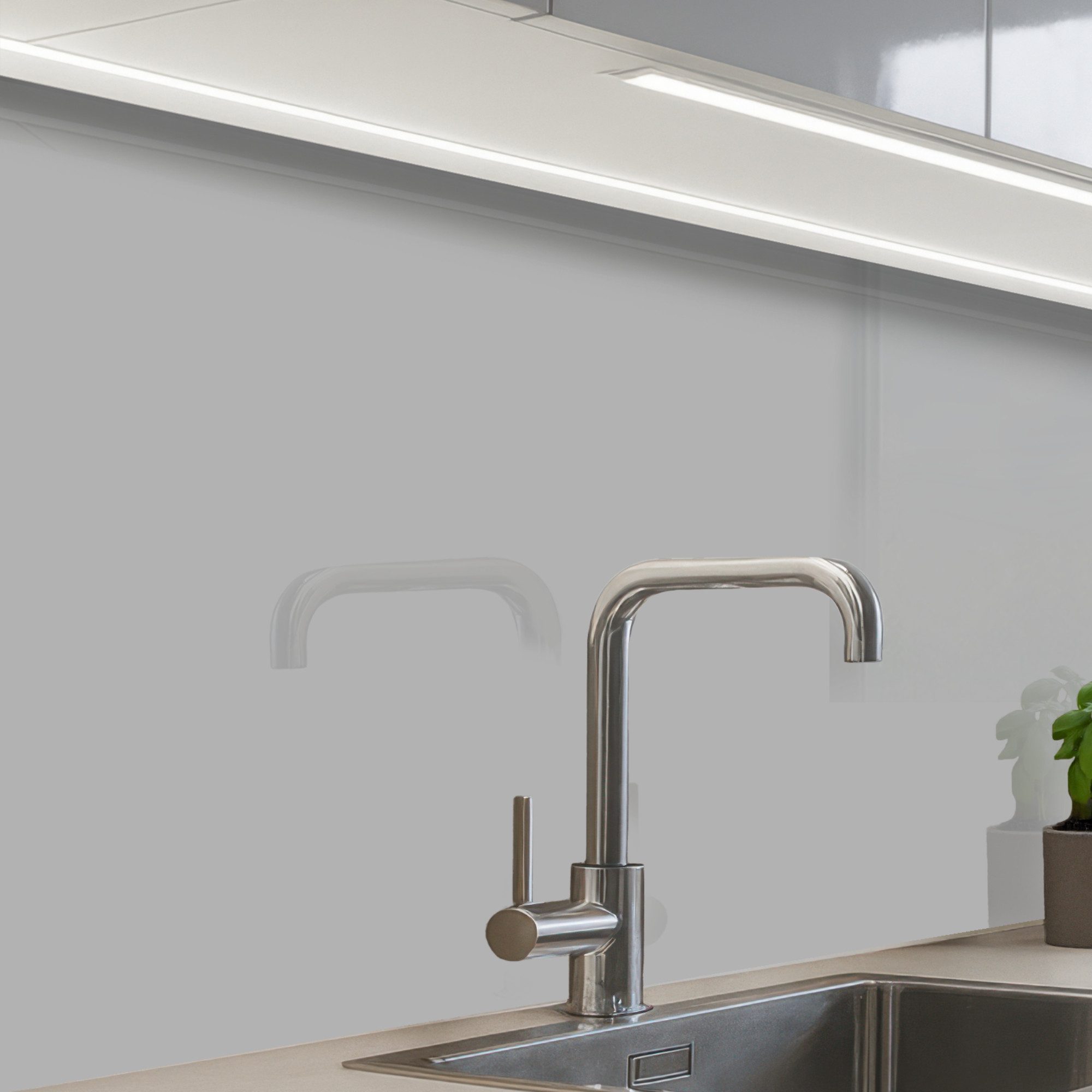 KitchenYeah Küchenrückwand selbstklebend Grau - Unifarbener Druck, (1-tlg), günstig online kaufen