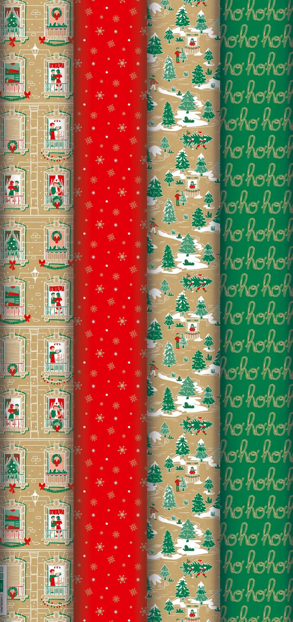 Geschenkpapier 30x Geschenkpapier Weihnachten, 2x0,70m display Sortiert 223910C