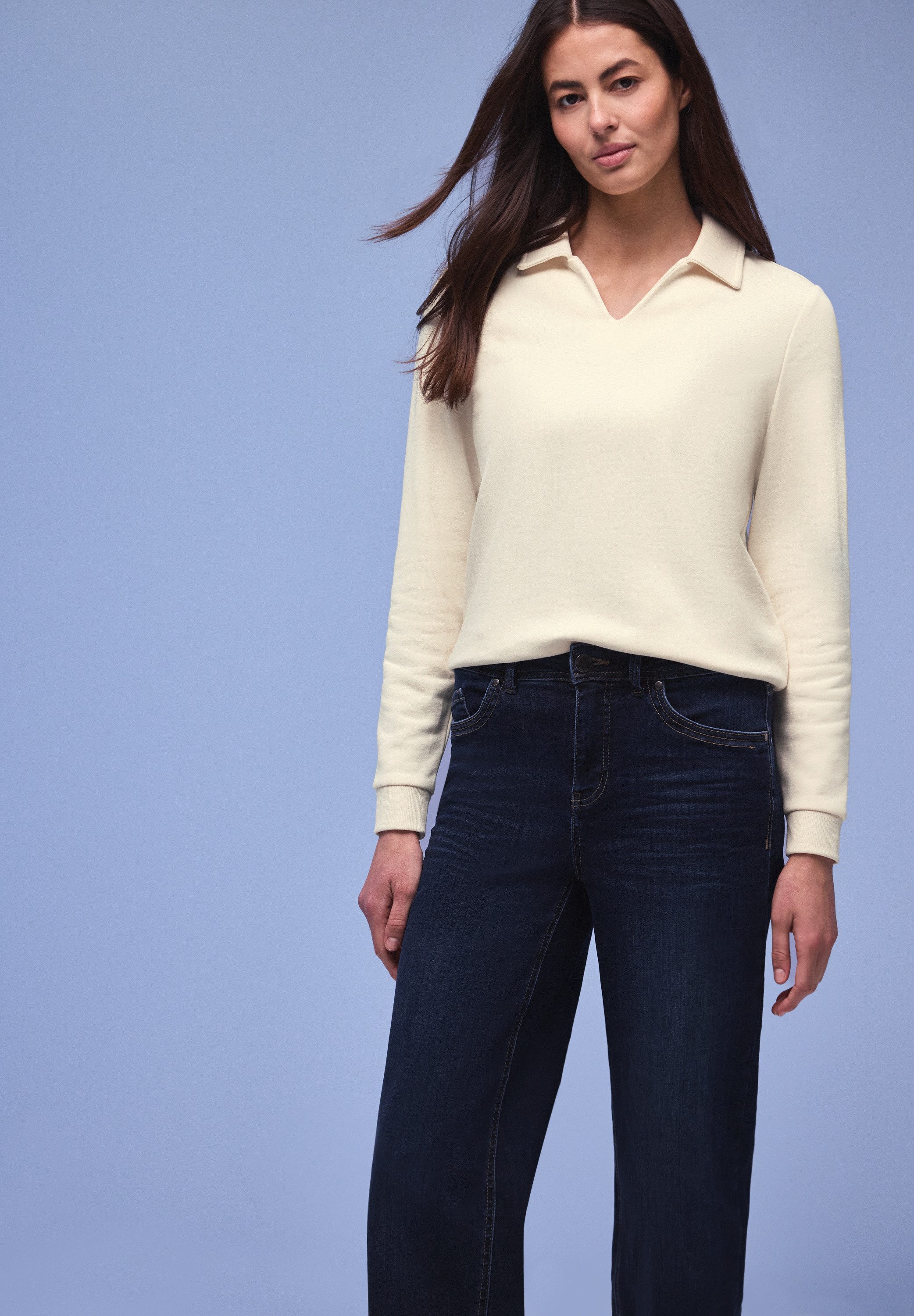 STREET ONE Sweatshirt mit Hemdkragen
