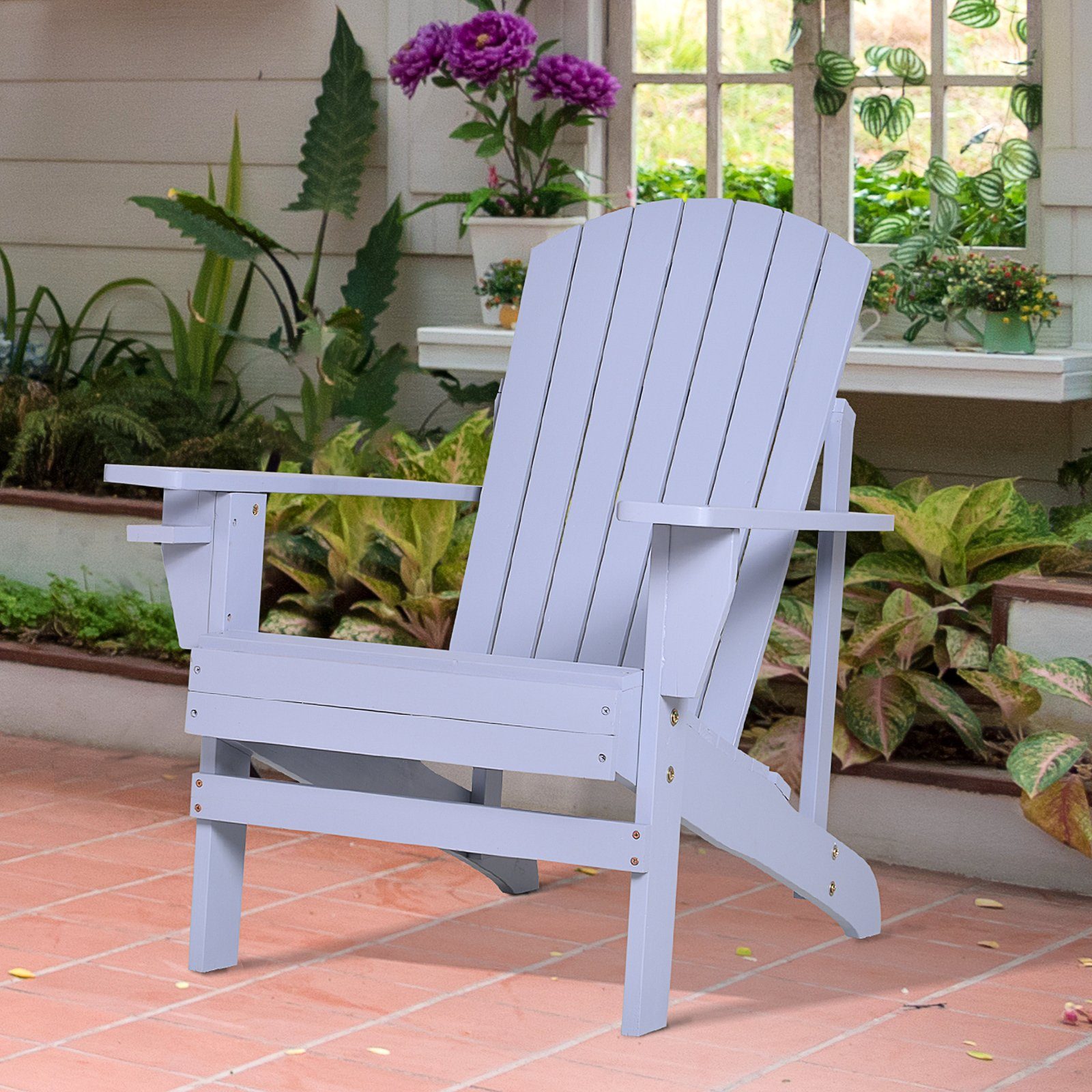 Outsunny Gartenstuhl Gartenstuhl aus Massivholz günstig online kaufen