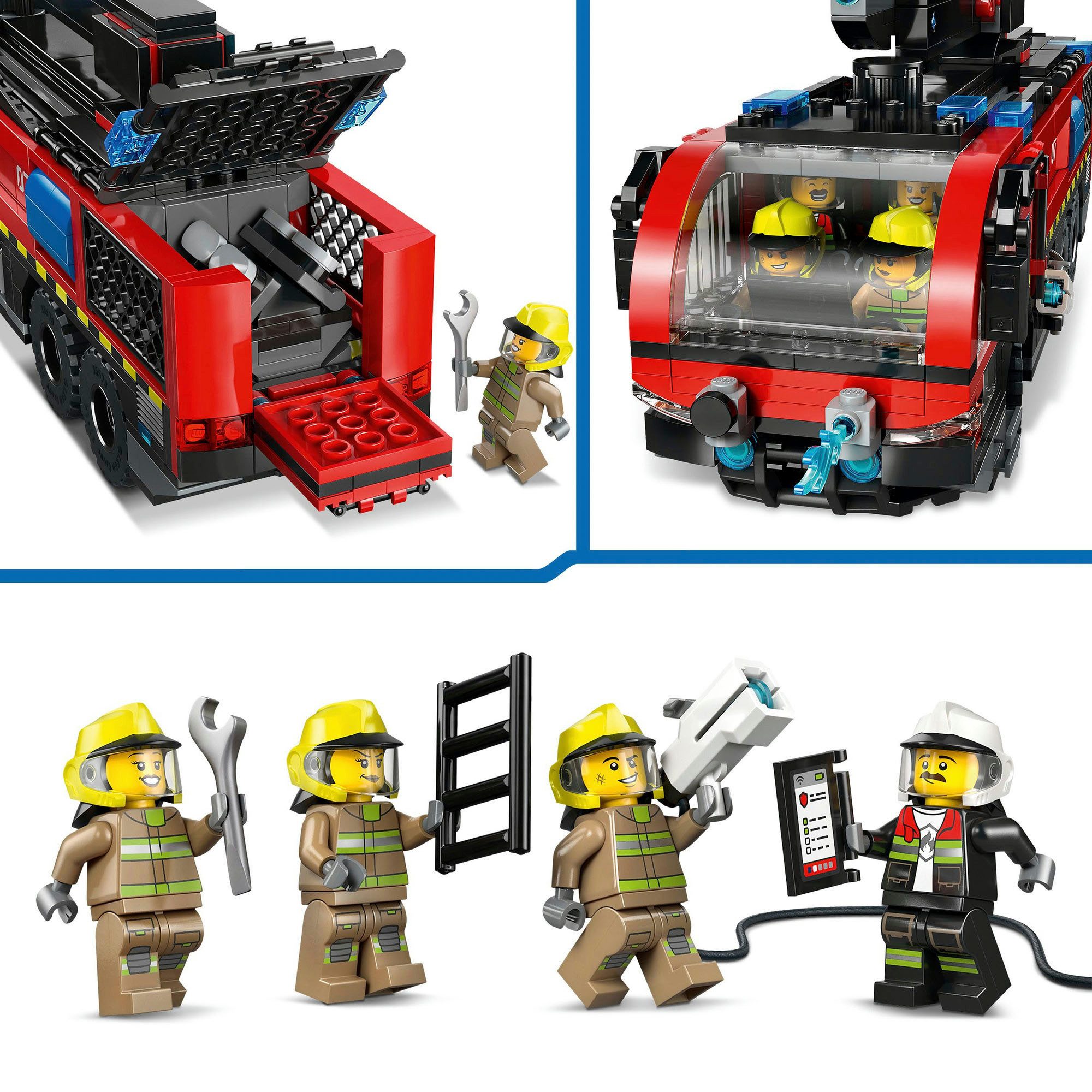 LEGO® Flughafenlöschfahrzeug (60499), LEGO City Konstruktionsspielsteine, (691 St), Made in Europe – Bild 5 von 5