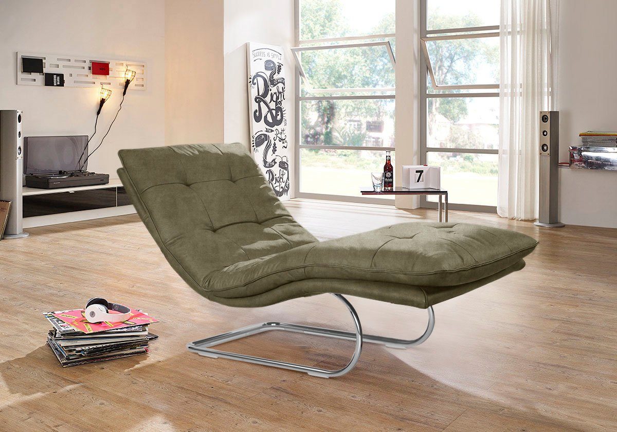 W.SCHILLIG Relaxliege daily dreams, in Waffelkissen-Optik, wahlweise mit Motor, Freischwingergestell