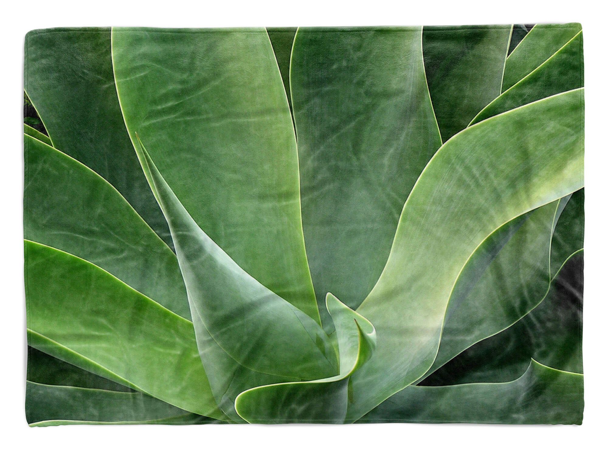 Handtuch Kuscheldecke Grün (1-St), Baumwolle-Polyester-Mix Art Pflanze Fotomotiv Handtücher Saunatuch mit Strandhandtuch Handtuch Nahau, Sinus
