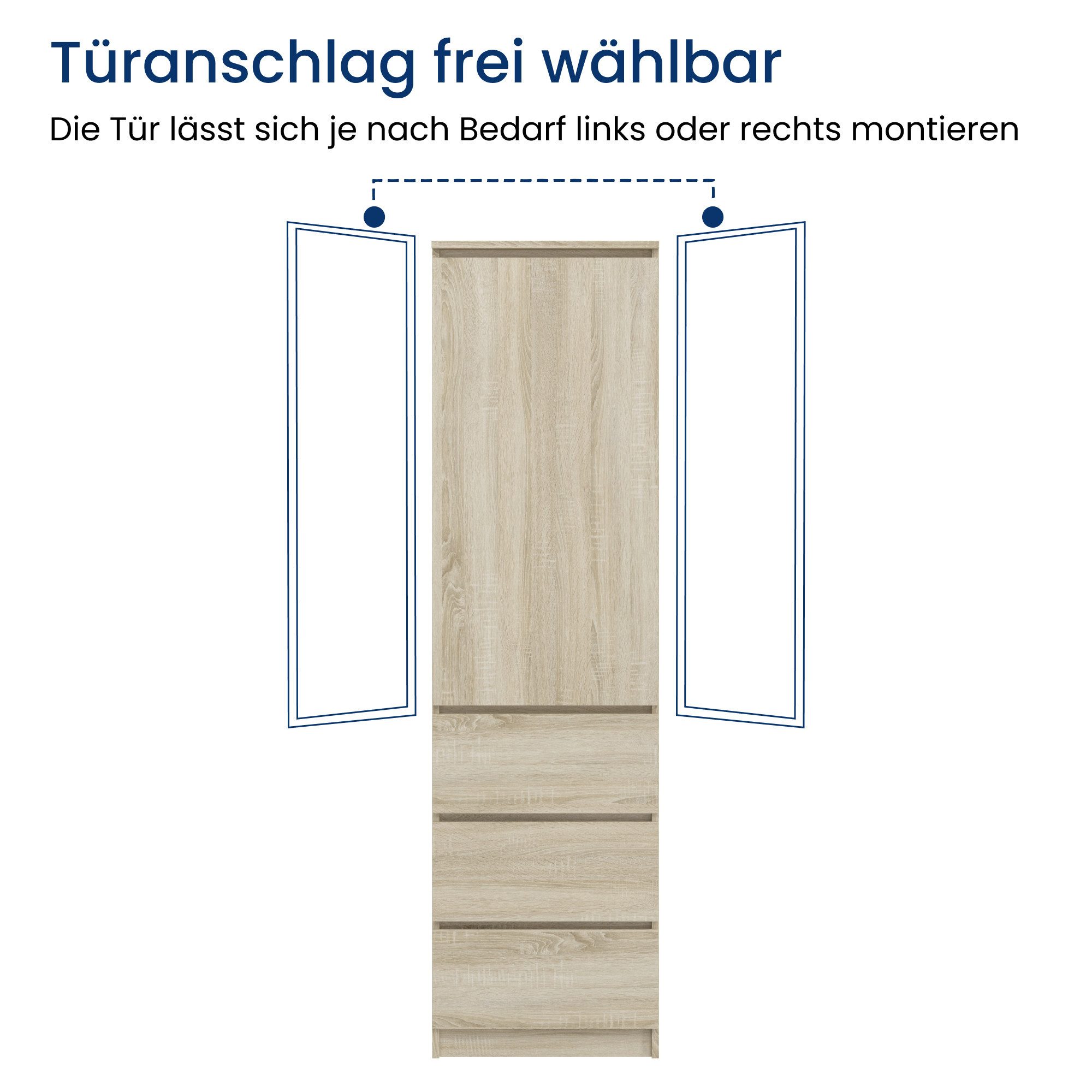 Home Collective Kleiderschrank Garderobenschrank Mehrzweckschrank Schrank platzsparend & vielseitig (50x40x180,5 cm (BxTxH), ideal für Schlafzimmer Flur & Arbei – Bild 5 von 5