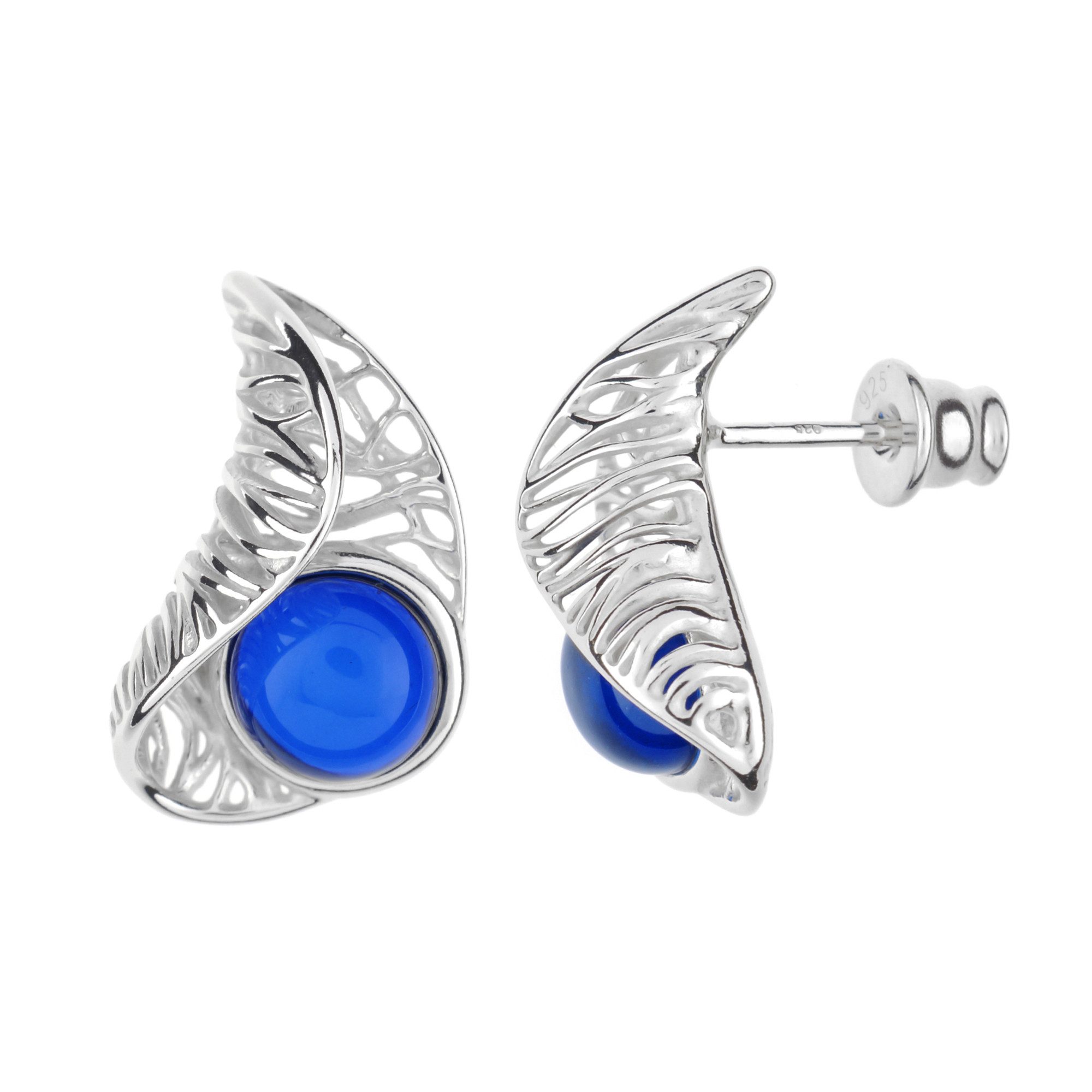Cavill Ohrring-Set Ohrringe aus blauem kolumbianischem Bernstein, Sterlingsilber (2-tlg)