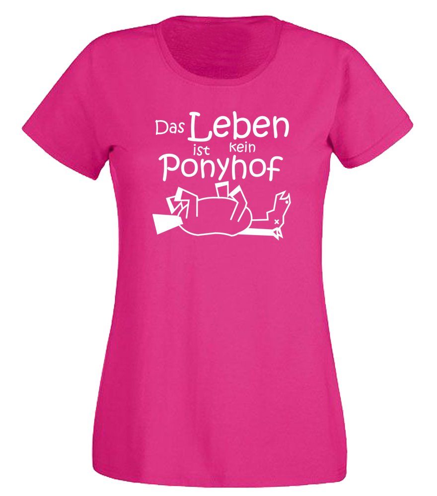 Ggraphics TShirt Damen TShirt Das Leben ist kein Ponyhof mit