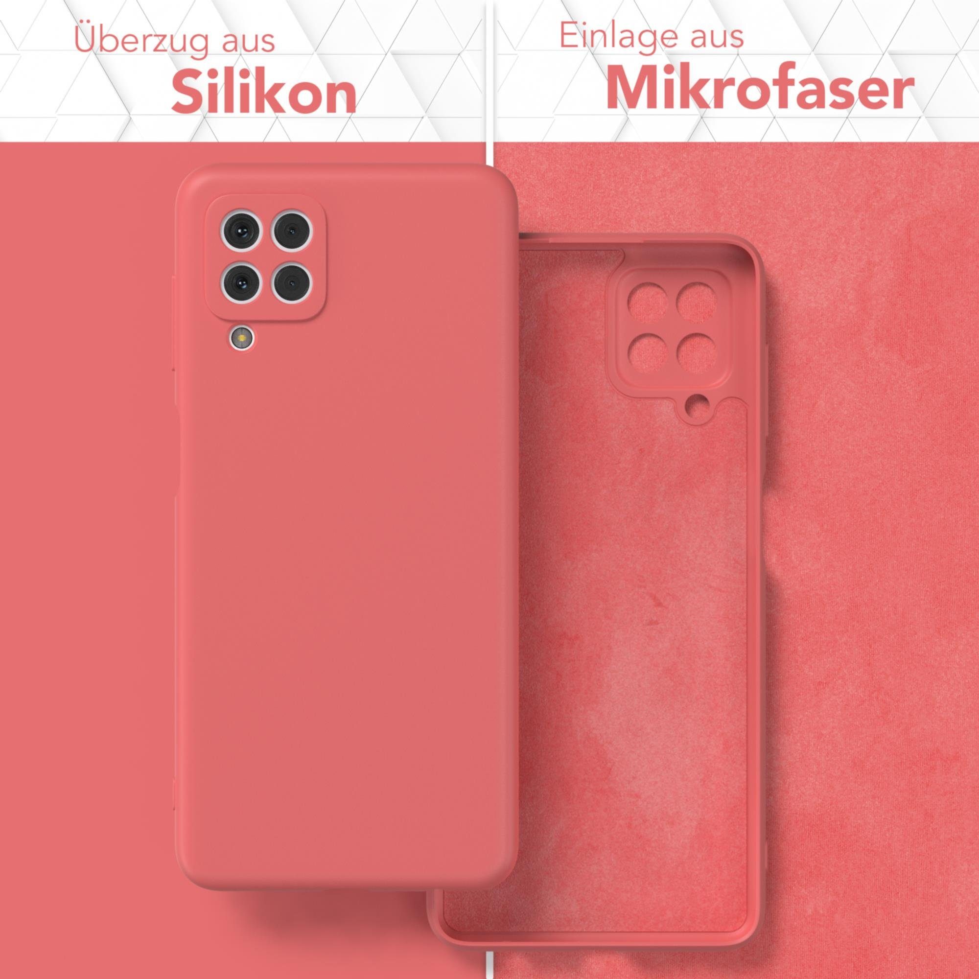 EAZY CASE Handyhülle für Samsung Galaxy M22 / M32 / A22 4G Hülle Silikon 6,4 Zoll, Schutzhülle mit Kameraschutz stoßfest telefonhülle Matt Rot / Hellrot